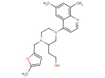 2-{4-(6,8-dimethyl-4-quinolinyl)-1-[(5-methyl-2-furyl)methyl]-2-piperazinyl}ethanol