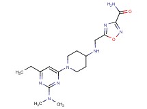 5-[({1-[2-(dimethylamino)-6-ethylpyrimidin-4-yl]piperidin-4-yl}amino)methyl]-1,2,4-oxadiazole-3-carboxamide