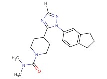 4-[1-(2,3-dihydro-1H-inden-5-yl)-1H-1,2,4-triazol-5-yl]-N,N-dimethylpiperidine-1-carboxamide