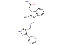 2-[2-methyl-3-({[(3-phenyl-1H-pyrazol-4-yl)methyl]amino}methyl)-1H-indol-1-yl]acetamide