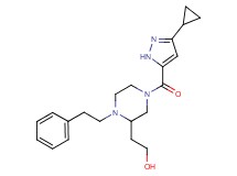 2-[4-[(3-cyclopropyl-1H-pyrazol-5-yl)carbonyl]-1-(2-phenylethyl)-2-piperazinyl]ethanol
