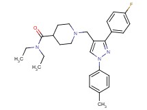 N,N-diethyl-1-{[3-(4-fluorophenyl)-1-(4-methylphenyl)-1H-pyrazol-4-yl]methyl}-4-piperidinecarboxamide