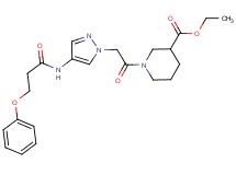 ethyl 1-({4-[(3-phenoxypropanoyl)amino]-1H-pyrazol-1-yl}acetyl)-3-piperidinecarboxylate