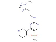 5-(methylsulfonyl)-N-[2-(1-methyl-1H-1,2,4-triazol-5-yl)ethyl]-4-(3-piperidinyl)-2-pyrimidinamine hydrochloride