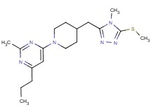 2-methyl-4-(4-{[4-methyl-5-(methylthio)-4H-1,2,4-triazol-3-yl]methyl}piperidin-1-yl)-6-propylpyrimidine