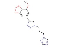 4-(7-methoxy-1,3-benzodioxol-5-yl)-1-[3-(1H-1,2,4-triazol-1-yl)propyl]-1H-1,2,3-triazole