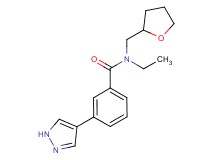 N-ethyl-3-(1H-pyrazol-4-yl)-N-(tetrahydrofuran-2-ylmethyl)benzamide