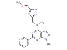 N-{[5-(methoxymethyl)-1H-pyrazol-3-yl]methyl}-N,1-dimethyl-6-(3-pyridinyl)-1H-pyrazolo[3,4-d]pyrimidin-4-amine