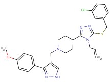 4-{4-allyl-5-[(3-chlorobenzyl)thio]-4H-1,2,4-triazol-3-yl}-1-{[3-(4-methoxyphenyl)-1H-pyrazol-4-yl]methyl}piperidine