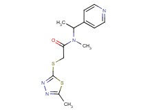 N-methyl-2-[(5-methyl-1,3,4-thiadiazol-2-yl)thio]-N-(1-pyridin-4-ylethyl)acetamide