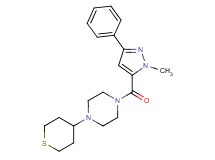 1-[(1-methyl-3-phenyl-1H-pyrazol-5-yl)carbonyl]-4-(tetrahydro-2H-thiopyran-4-yl)piperazine
