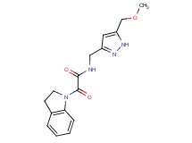 2-(2,3-dihydro-1H-indol-1-yl)-N-{[5-(methoxymethyl)-1H-pyrazol-3-yl]methyl}-2-oxoacetamide