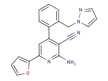 2-amino-6-(2-furyl)-4-[2-(1H-pyrazol-1-ylmethyl)phenyl]nicotinonitrile