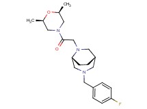 (1S*,5R*)-6-{2-[(2R*,6S*)-2,6-dimethylmorpholin-4-yl]-2-oxoethyl}-3-(4-fluorobenzyl)-3,6-diazabicyclo[3.2.2]nonane
