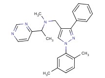 N-{[1-(2,5-dimethylphenyl)-3-phenyl-1H-pyrazol-4-yl]methyl}-N-methyl-1-(4-pyrimidinyl)ethanamine