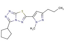 3-cyclopentyl-6-(1-methyl-3-propyl-1H-pyrazol-5-yl)[1,2,4]triazolo[3,4-b][1,3,4]thiadiazole