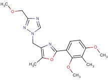 1-{[2-(2,4-dimethoxy-3-methylphenyl)-5-methyl-1,3-oxazol-4-yl]methyl}-3-(methoxymethyl)-1H-1,2,4-triazole