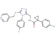 1-(4-chlorophenyl)-N-({4-(4-fluorophenyl)-5-[(4-pyridinylmethyl)thio]-4H-1,2,4-triazol-3-yl}methyl)cyclopropanecarboxamide