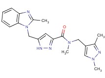 N-[(1,3-dimethyl-1H-pyrazol-4-yl)methyl]-N-methyl-5-[(2-methyl-1H-benzimidazol-1-yl)methyl]-1H-pyrazole-3-carboxamide