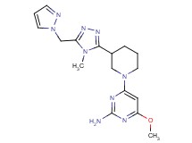4-methoxy-6-{3-[4-methyl-5-(1H-pyrazol-1-ylmethyl)-4H-1,2,4-triazol-3-yl]piperidin-1-yl}pyrimidin-2-amine
