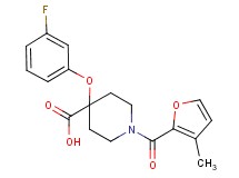4-(3-fluorophenoxy)-1-(3-methyl-2-furoyl)piperidine-4-carboxylic acid