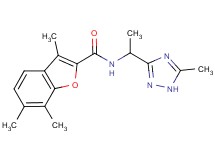 3,6,7-trimethyl-N-[1-(5-methyl-1H-1,2,4-triazol-3-yl)ethyl]-1-benzofuran-2-carboxamide
