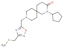 2-cyclopentyl-9-({3-[(methylthio)methyl]-1,2,4-oxadiazol-5-yl}methyl)-2,9-diazaspiro[5.5]undecan-3-one