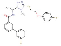 3'-fluoro-N-[1-(5-{[2-(4-fluorophenoxy)ethyl]thio}-4-methyl-4H-1,2,4-triazol-3-yl)ethyl]-3-biphenylcarboxamide
