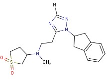 N-{2-[1-(2,3-dihydro-1H-inden-2-yl)-1H-1,2,4-triazol-5-yl]ethyl}-N-methyltetrahydrothiophen-3-amine 1,1-dioxide