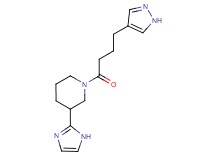 3-(1H-imidazol-2-yl)-1-[4-(1H-pyrazol-4-yl)butanoyl]piperidine