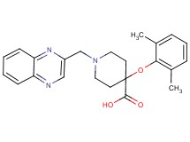 4-(2,6-dimethylphenoxy)-1-(quinoxalin-2-ylmethyl)piperidine-4-carboxylic acid