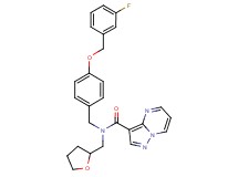 N-{4-[(3-fluorobenzyl)oxy]benzyl}-N-(tetrahydro-2-furanylmethyl)pyrazolo[1,5-a]pyrimidine-3-carboxamide