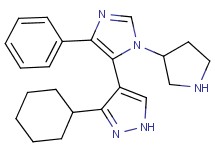 3-cyclohexyl-4-(4-phenyl-1-pyrrolidin-3-yl-1H-imidazol-5-yl)-1H-pyrazole