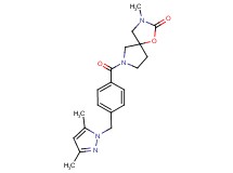 7-{4-[(3,5-dimethyl-1H-pyrazol-1-yl)methyl]benzoyl}-3-methyl-1-oxa-3,7-diazaspiro[4.4]nonan-2-one