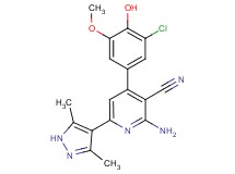 2-amino-4-(3-chloro-4-hydroxy-5-methoxyphenyl)-6-(3,5-dimethyl-1H-pyrazol-4-yl)nicotinonitrile