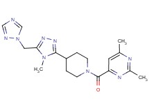 2,4-dimethyl-6-({4-[4-methyl-5-(1H-1,2,4-triazol-1-ylmethyl)-4H-1,2,4-triazol-3-yl]piperidin-1-yl}carbonyl)pyrimidine