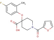 4-(4-fluoro-2-methylphenoxy)-1-(2-furoyl)piperidine-4-carboxylic acid