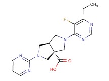 (3aR*,6aR*)-2-(6-ethyl-5-fluoropyrimidin-4-yl)-5-pyrimidin-2-ylhexahydropyrrolo[3,4-c]pyrrole-3a(1H)-carboxylic acid