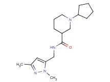 1-cyclopentyl-N-[(1,3-dimethyl-1H-pyrazol-5-yl)methyl]-3-piperidinecarboxamide