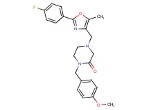 4-{[2-(4-fluorophenyl)-5-methyl-1,3-oxazol-4-yl]methyl}-1-(4-methoxybenzyl)-2-piperazinone