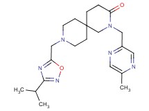 9-[(3-isopropyl-1,2,4-oxadiazol-5-yl)methyl]-2-[(5-methylpyrazin-2-yl)methyl]-2,9-diazaspiro[5.5]undecan-3-one