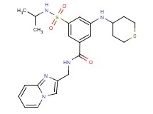N-(imidazo[1,2-a]pyridin-2-ylmethyl)-3-[(isopropylamino)sulfonyl]-5-(tetrahydro-2H-thiopyran-4-ylamino)benzamide
