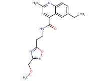 6-ethyl-N-{2-[3-(methoxymethyl)-1,2,4-oxadiazol-5-yl]ethyl}-2-methyl-4-quinolinecarboxamide