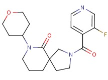 2-(3-fluoroisonicotinoyl)-7-(tetrahydro-2H-pyran-4-yl)-2,7-diazaspiro[4.5]decan-6-one