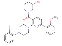 1-{[2-[4-(2-fluorophenyl)-1-piperazinyl]-6-(2-methoxyphenyl)-3-pyridinyl]carbonyl}-3-piperidinol