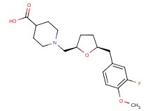 1-{[(2R*,5S*)-5-(3-fluoro-4-methoxybenzyl)tetrahydrofuran-2-yl]methyl}piperidine-4-carboxylic acid