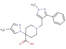 1-[(1-methyl-3-phenyl-1H-pyrazol-4-yl)methyl]-4-(4-methyl-1H-pyrazol-1-yl)piperidine-4-carboxylic acid