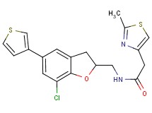 N-{[7-chloro-5-(3-thienyl)-2,3-dihydro-1-benzofuran-2-yl]methyl}-2-(2-methyl-1,3-thiazol-4-yl)acetamide