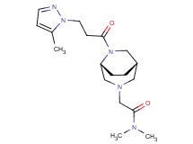 N,N-dimethyl-2-{(1S*,5R*)-6-[3-(5-methyl-1H-pyrazol-1-yl)propanoyl]-3,6-diazabicyclo[3.2.2]non-3-yl}acetamide