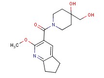 4-(hydroxymethyl)-1-[(2-methoxy-6,7-dihydro-5H-cyclopenta[b]pyridin-3-yl)carbonyl]piperidin-4-ol